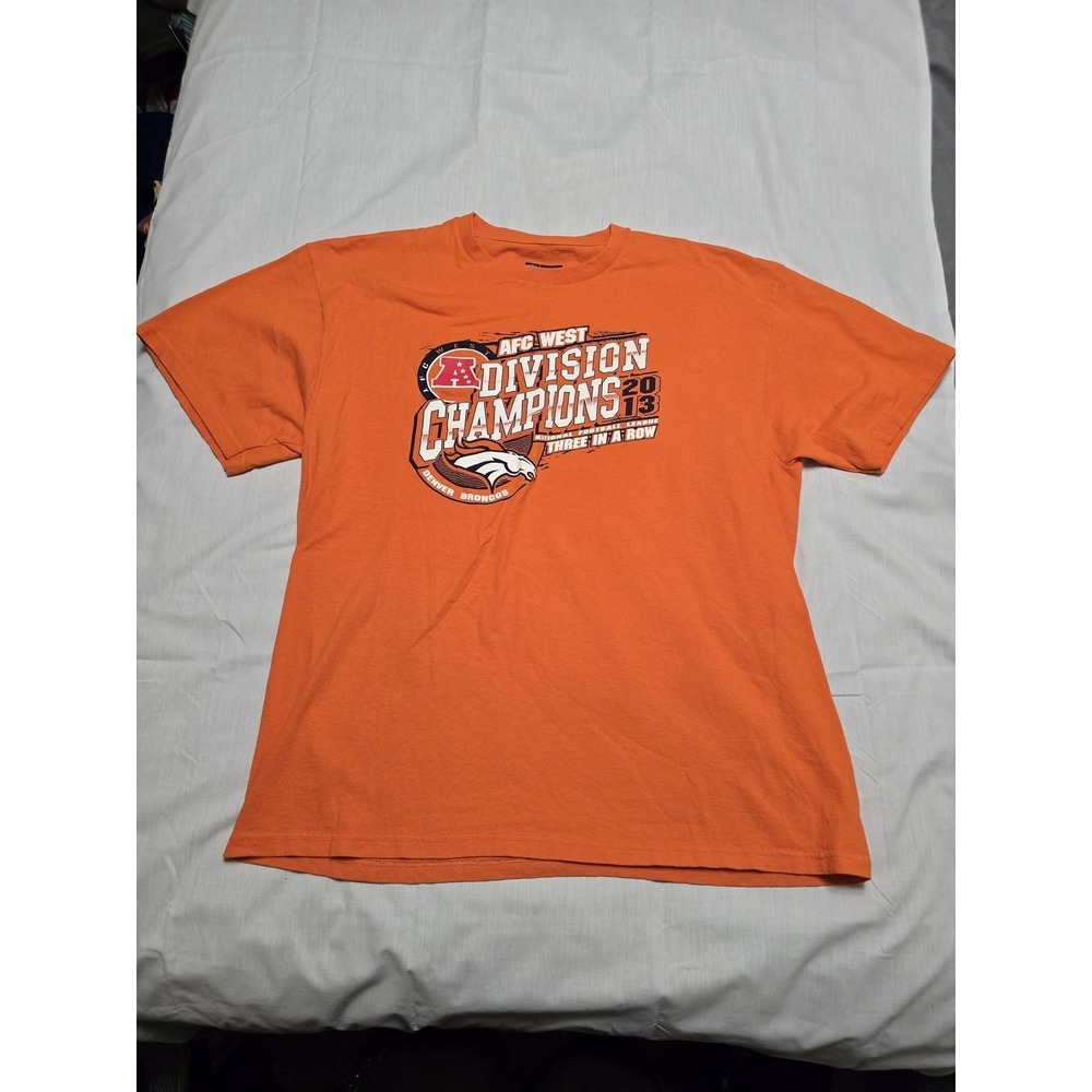 Denver‎ Broncos Shirt Mens XL Orange NFL Football 2013 Division Champions Tee